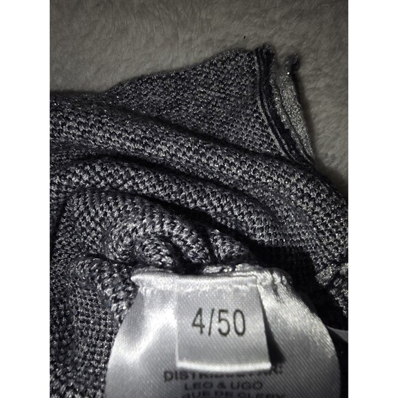 Leo & Ugo Sweater Knit Paris Tiger sparkle Soft V-neck Fairy women S 4 $321 - Picture 15 of 16